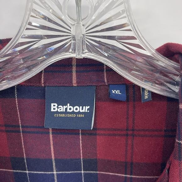 NWOT Barbour Laith plaid flannel long sleeve CE button up pajama top sz XXL - Picture 5 of 6